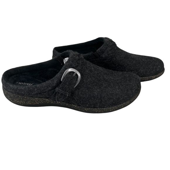 Aetrex Libby Comfort Clog 41 Black Charcoal Wool 10 - Picture 9 of 14